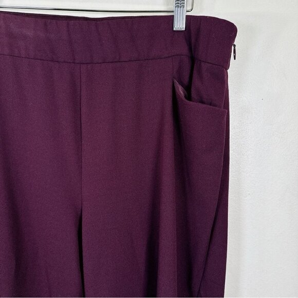 Torrid Womens Size 16 Pants Purple Wide  Leg Cropped Crepe Pockets Trousers - Picture 6 of 14